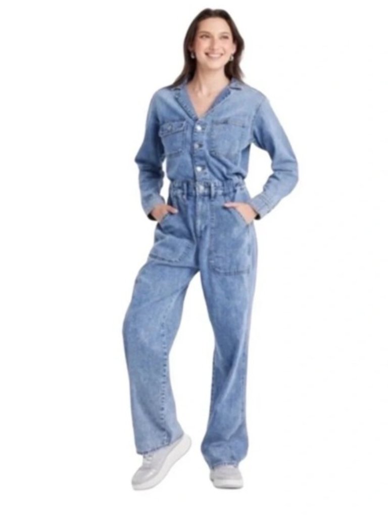 Universal Thread Long Sleeve Utility Denim Jumpsuit Size 12r